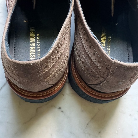 Mens Johnston & Murphy Jensen Longwing Suede Shoes - Picture 3 of 5